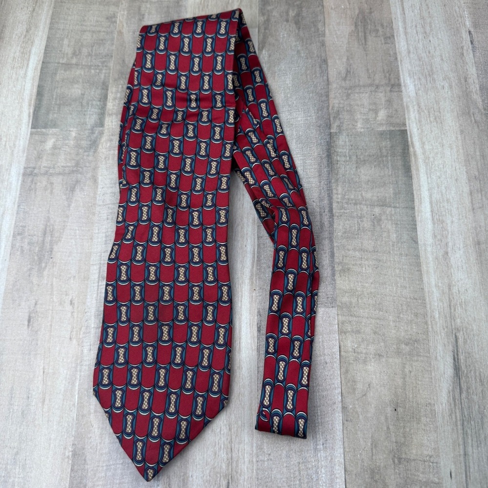 Christian Dior Men's 100% Silk Tie Made in the USA 3.75"x60" Red - Picture 6 of 6
